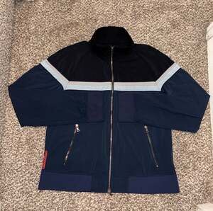 Prada Sport Vintage Colorblock Olympic Track Jacket with Red Logo Tab